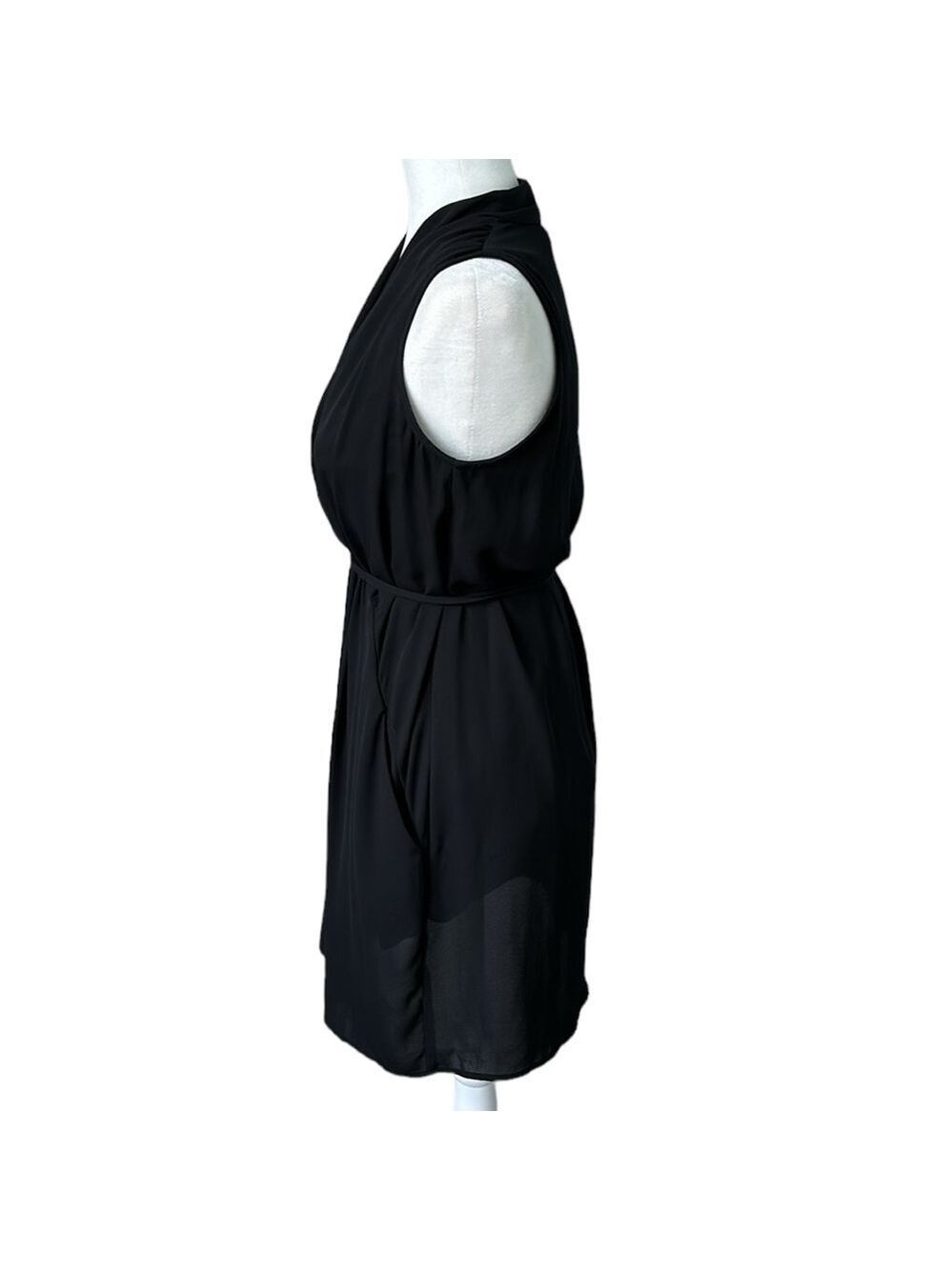 Aqua Bloomingdale's Faux Wrap Mini Dress Black Size XS - Picture 3 of 13